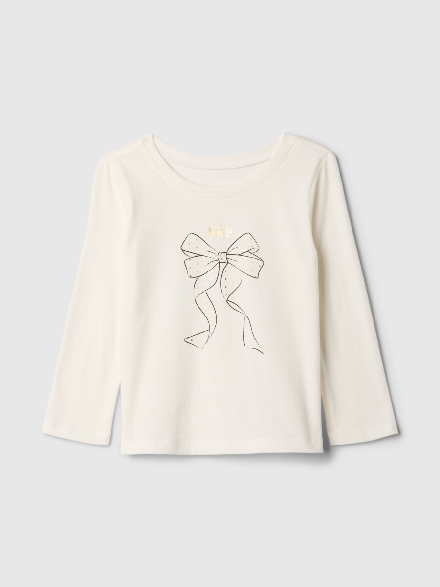 Remera Logo Gap Toddler Niña - New Off White 