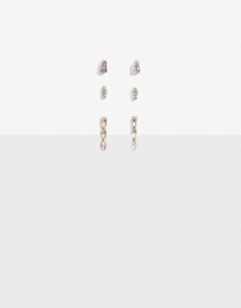 Aros Sets Strass Set De Aros Con Strass - Dorado