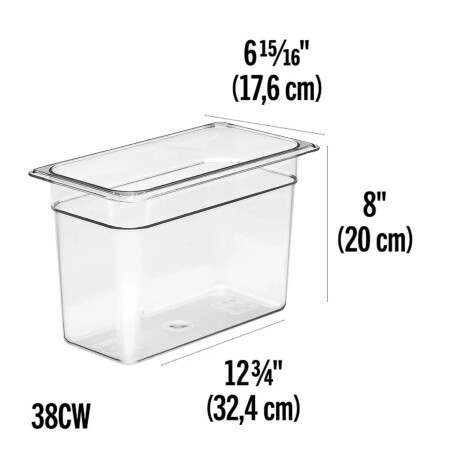Cuba Policarbonato 20 cm GN 1/3 Cuba Policarbonato 20 cm GN 1/3