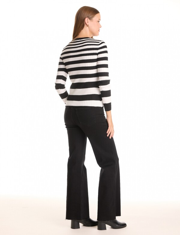 Buzo Ribs Lineas BLANCO/NEGRO