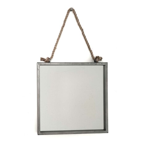 Espejo Cuadrado Colgante 30x30x3.5Cm Hogar Adorno Decoración Gris