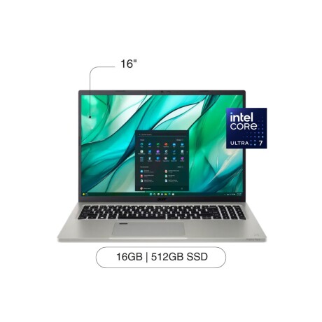 Notebook ACER Aspire Vero 16' 512GB / 16GB RAM Ultra 7 W11 - Gray Notebook ACER Aspire Vero 16' 512GB / 16GB RAM Ultra 7 W11 - Gray