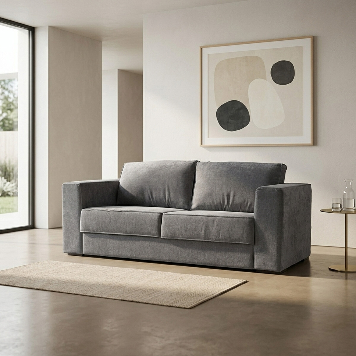 Sofá Olimpus - Microfibra - 3 cuerpos - Cora 06-153 (Grafito) 