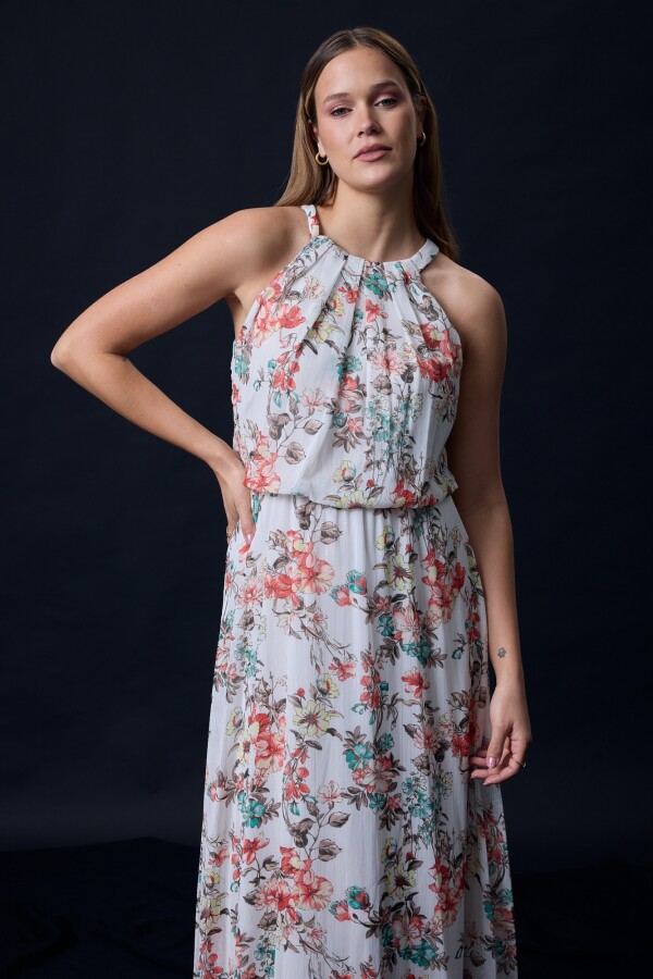 Vestido Maxi Flores BLANCO/MULTI