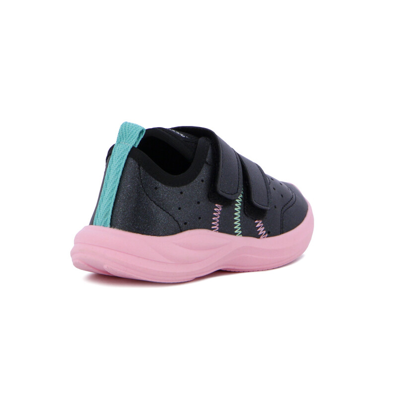 Pe Com Pe Calzado Deportivo Niña C/ Velcro - Negro/rosa Claro Negro-rosa Claro