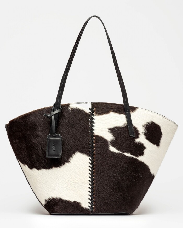 Shopper Neo Craft en cuero vaca pelo Negro