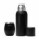 Kit Aqua de Termo 750Ml y Mate c/Tapa Acero Inox Doble Pared Negro