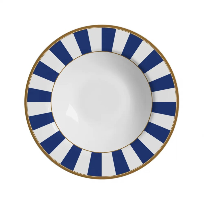 Juego de 6 Platos Hondo de Cerámica Alleanza 25cm Stripe Azul Juego de 6 Platos Hondo de Cerámica Alleanza 25cm Stripe Azul