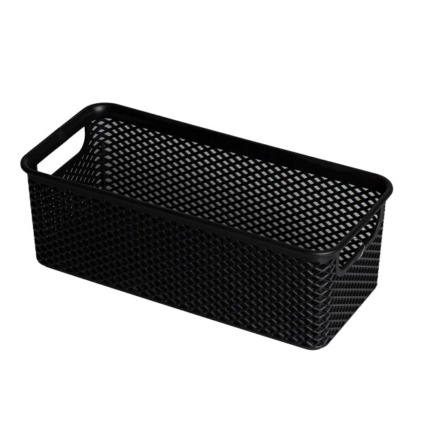 CESTO ORGANIZADOR LINEA NEGRO SIN TAPA 26X12X9 CM. NEGRO