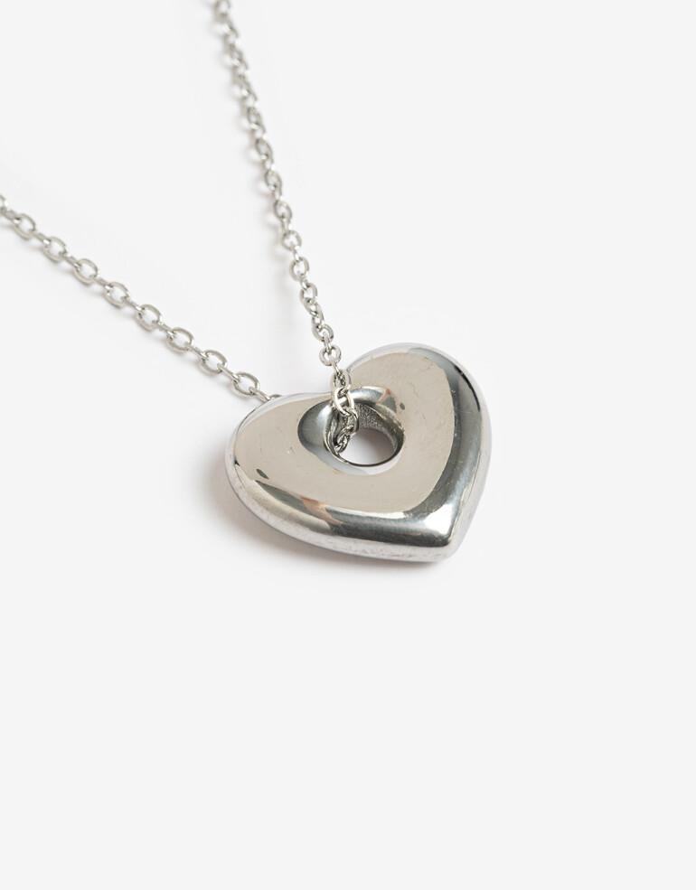 Cadena Corta con Dije Metal Cadena Con Dije Acero - Plateado