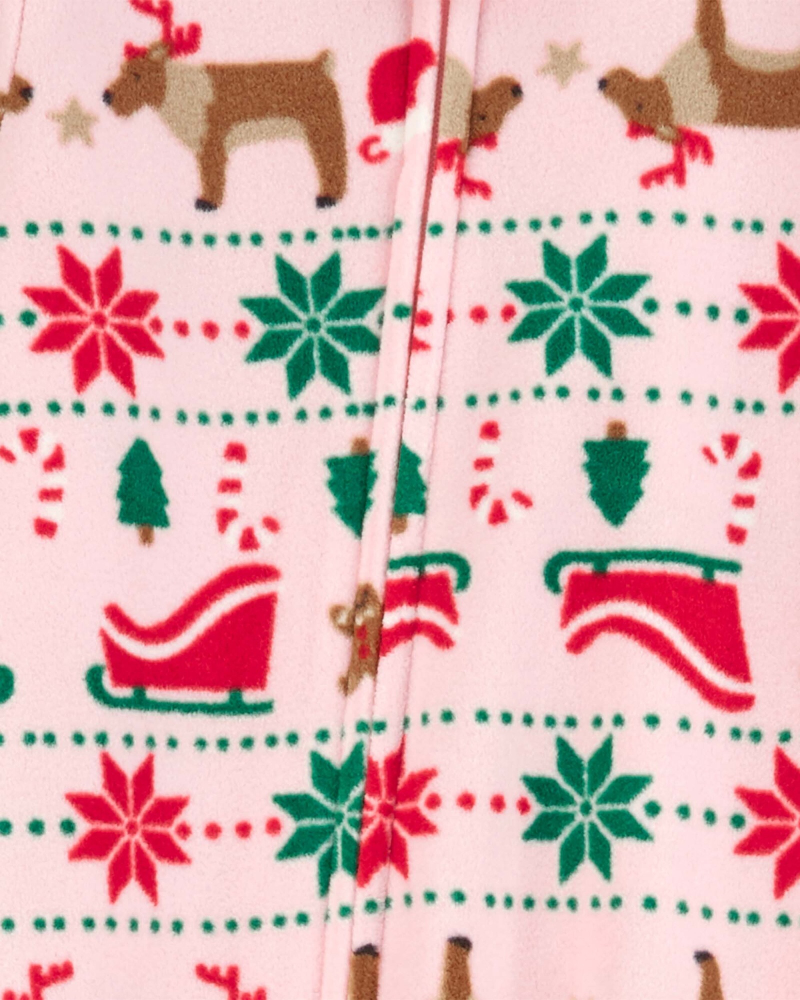 Pijama una pieza de micropolar con pie, diseño renos Sin color