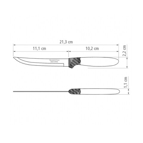 Cuchillos 12 piezas, mango blanco "IPANEMA" -TRAMONTINA TN8304