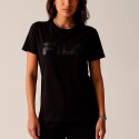 REMERA MUJER MANGA CORTA LETTER PREMIUM ii FILA NEGRO