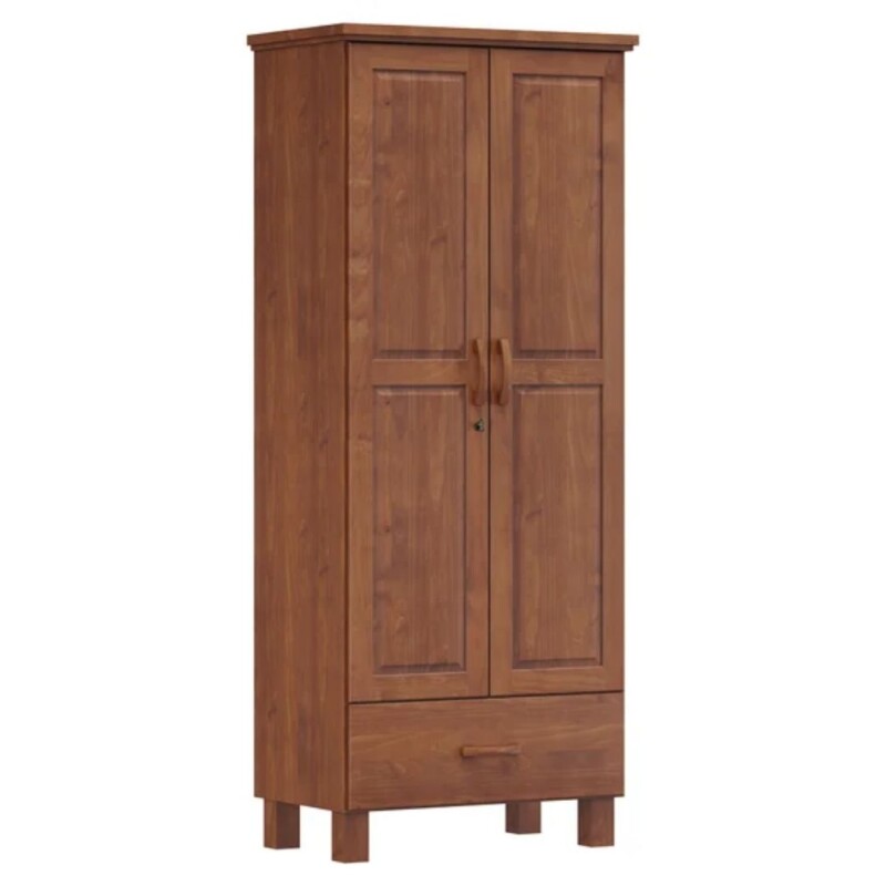 Ropero 2 puertas 1 cajón Finestra línea bronce madera maciza Ropero 2 puertas 1 cajón Finestra línea bronce madera maciza