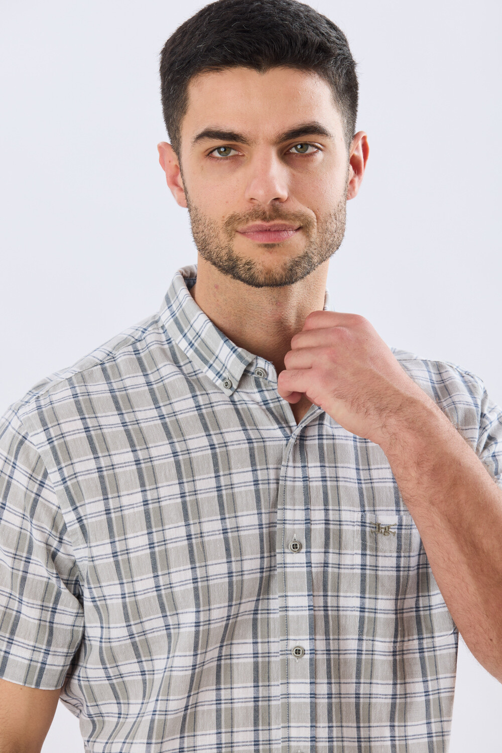 CAMISA CUADROS DE LINO Denim