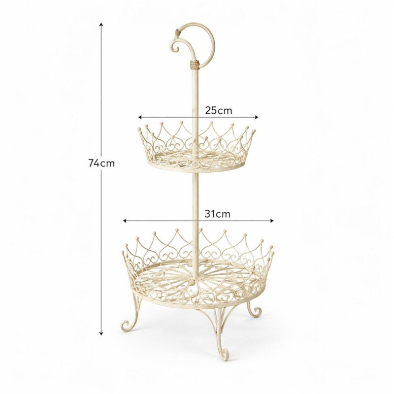 Porta Plantas de Metal Vintage de 2 Niveles – Soporte Decorativo para Macetas Porta Plantas de Metal Vintage de 2 Niveles – Soporte Decorativo para Macetas