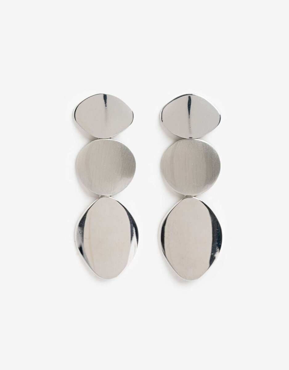 Aros Colgantes Largos Metal - Plateado Rodio 