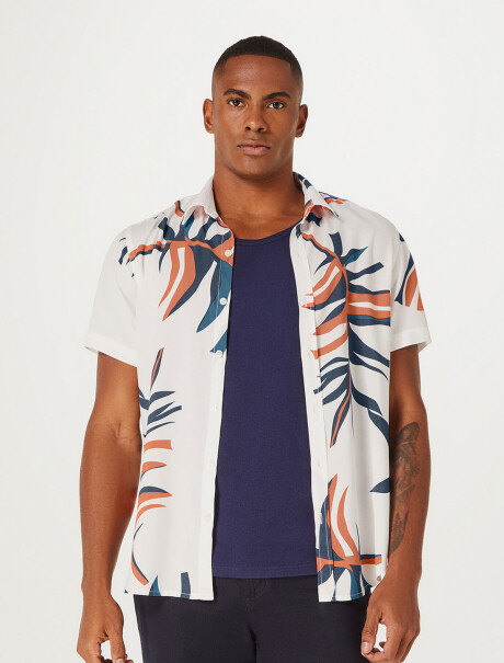 CAMISA MASCULINA ESTAMPADA BLANCO