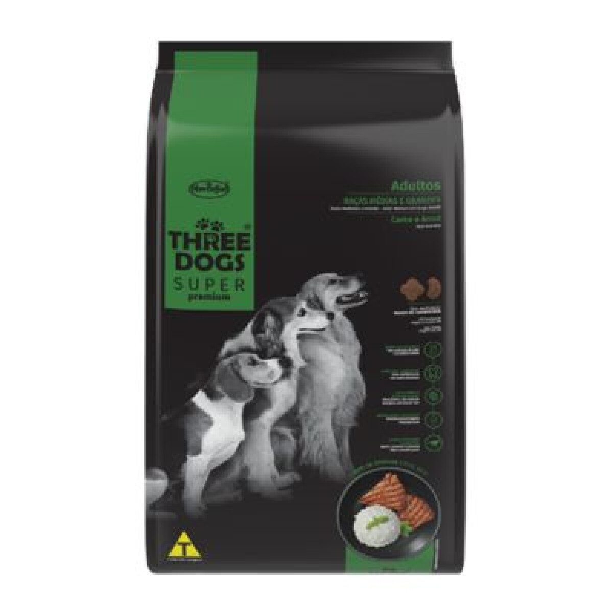 THREE DOGS SUPER PREMIUM ADULTO MED Y GDE 15+2 KG - Unica 