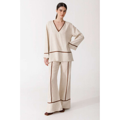 Pre Venta Pantalon Coco Rayas Beige