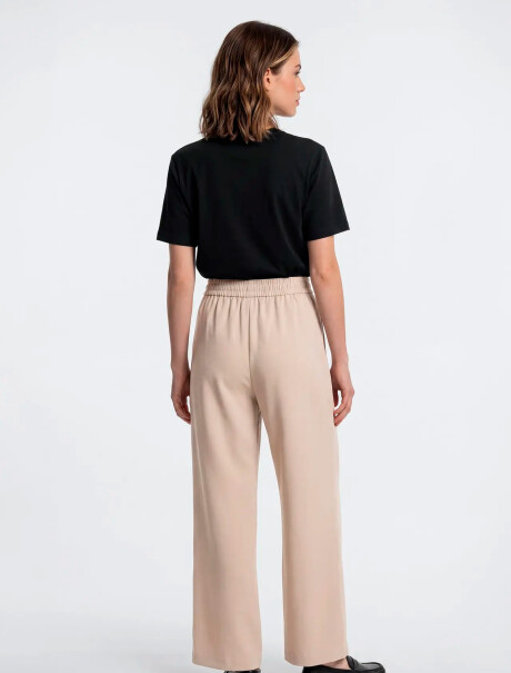 PANTALÓN RECTO DE TELA - BEIGE BEIGE