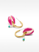 Aros Con Conchas Esmaltadas multicolor