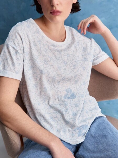T-SHIRT ALLIE KORENA M.C FULL BLA CELEST
