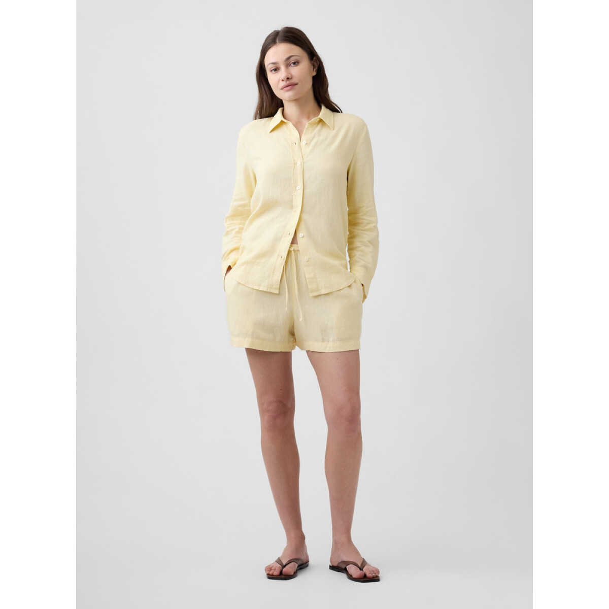 V-LINEN 4IN EASY SHORT - MAIZE 