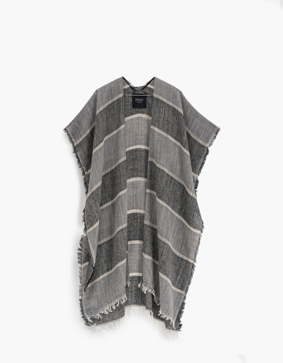 Kimono Rayado Con Desflecado 