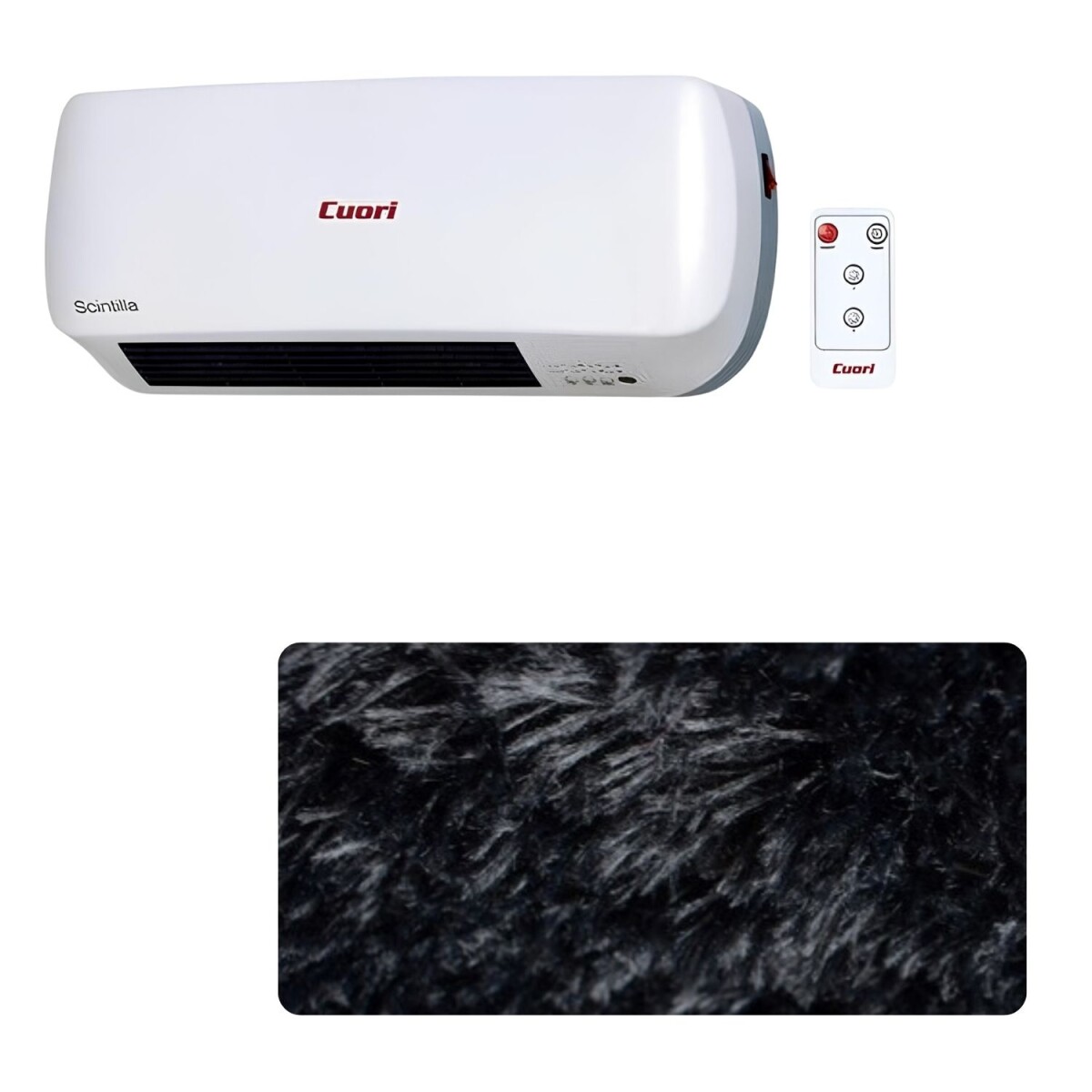 Combo Hogar Convector Eléctrico Cuori + Alfombra Shaggy 2x2.5 