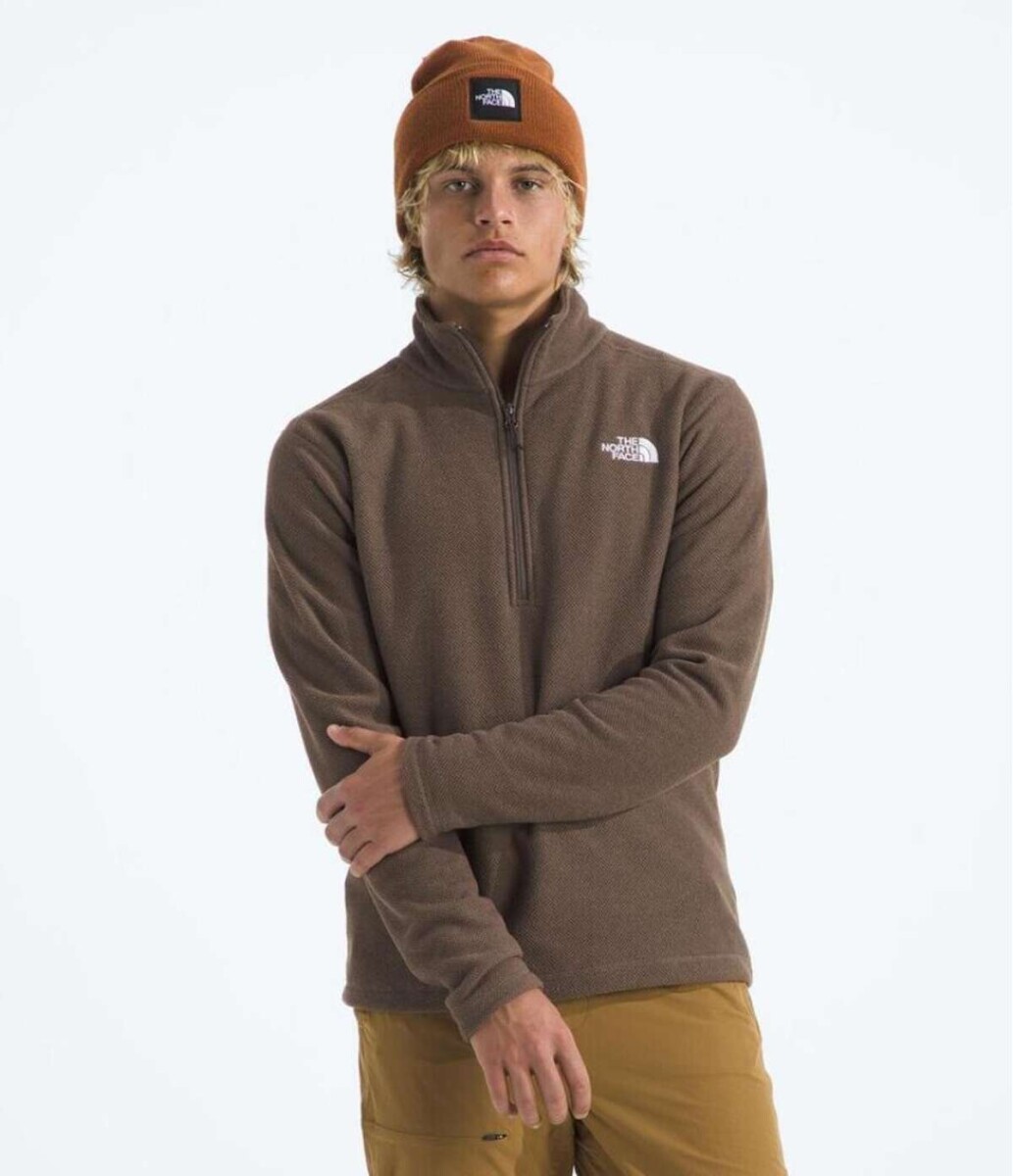 Buzo Polar Textured cierre de 1/4 hombre - Smokey Brown Heather 