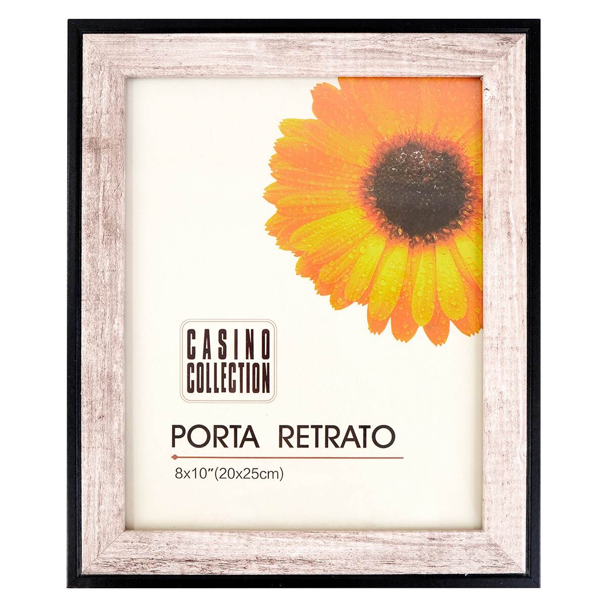 Portarretrato de madera con borde negro 