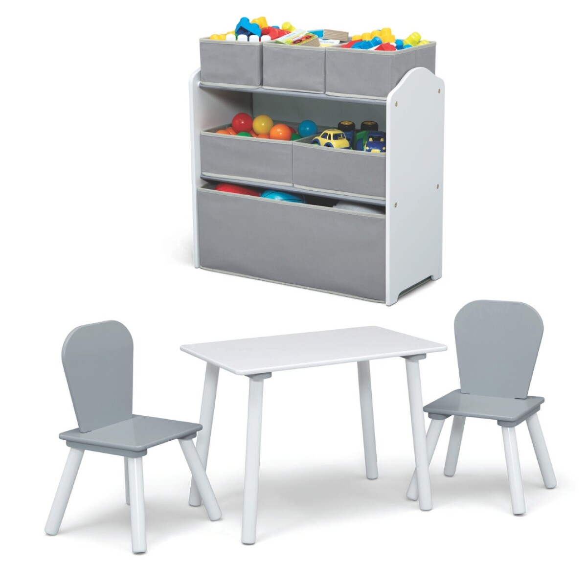 Set juego de mesa y organizador infantil gris/gris oscuro - GRIS 