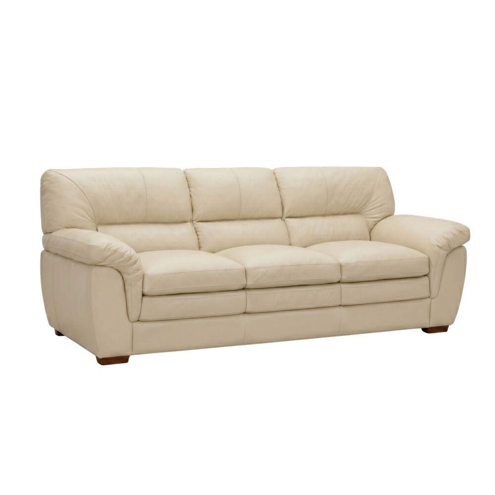 Sillon Livintus 3 Cuerpos Cuero Natural Hielo