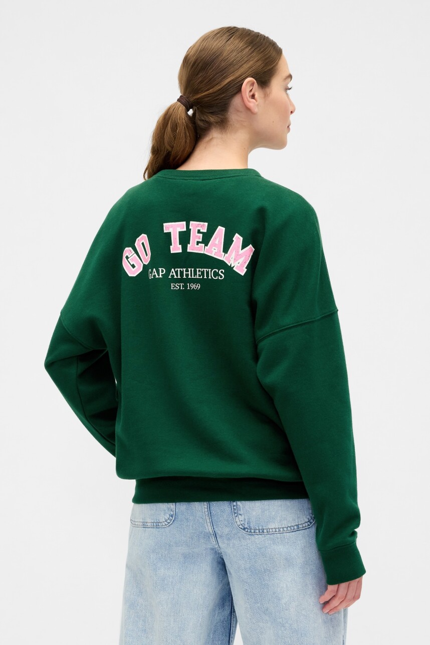 Buzo Deportivo Logo Gap Oversized Mujer Evergreen Glamour