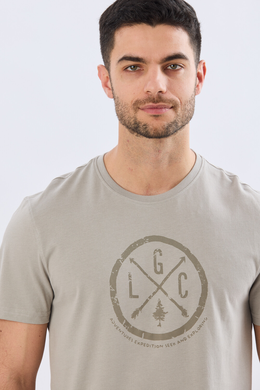 REMERA ESTAMPADA DE ALGODÓN Khaki