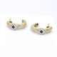 Caravanas En 2 Colores Oro 18K , Brillantes Y Zafiro Caravanas En 2 Colores Oro 18K , Brillantes Y Zafiro