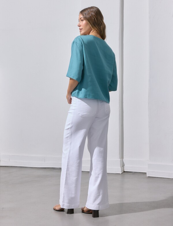Blusa Lyocell CELESTE OSCURO