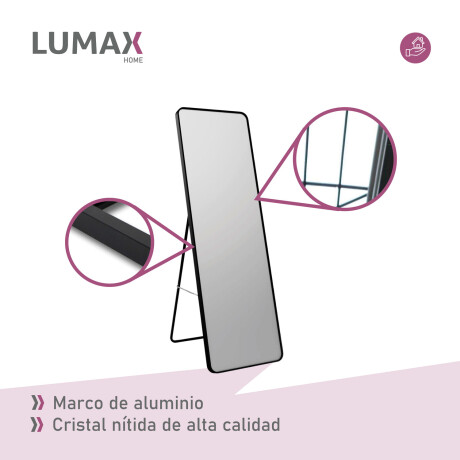 Espejo de pie o pared Glamour Lumax 180x80 cm living dormitorio Negro