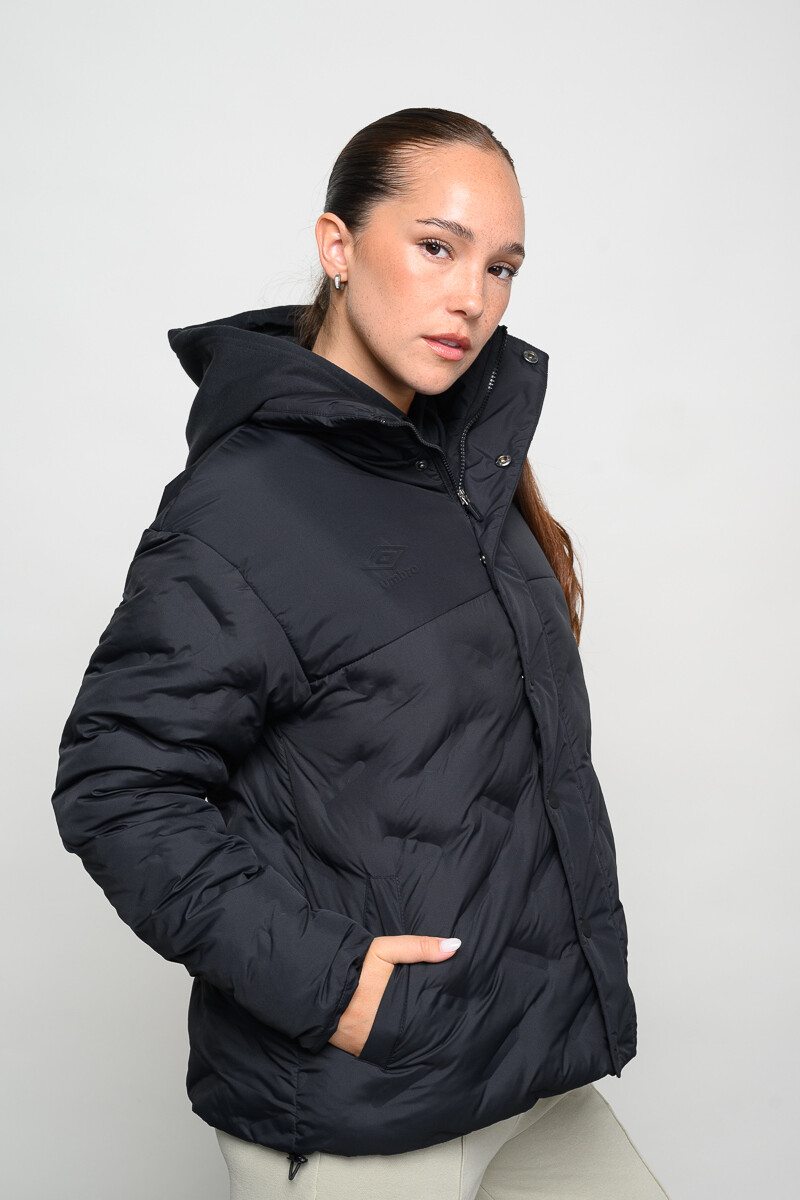 Campera puffy umbro con capucha Negro