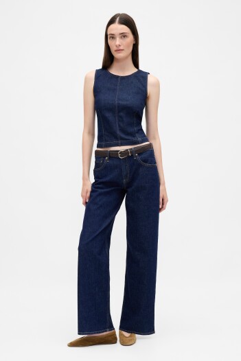 Jean 90S Loose Tiro Bajo Muer Dark Indigo