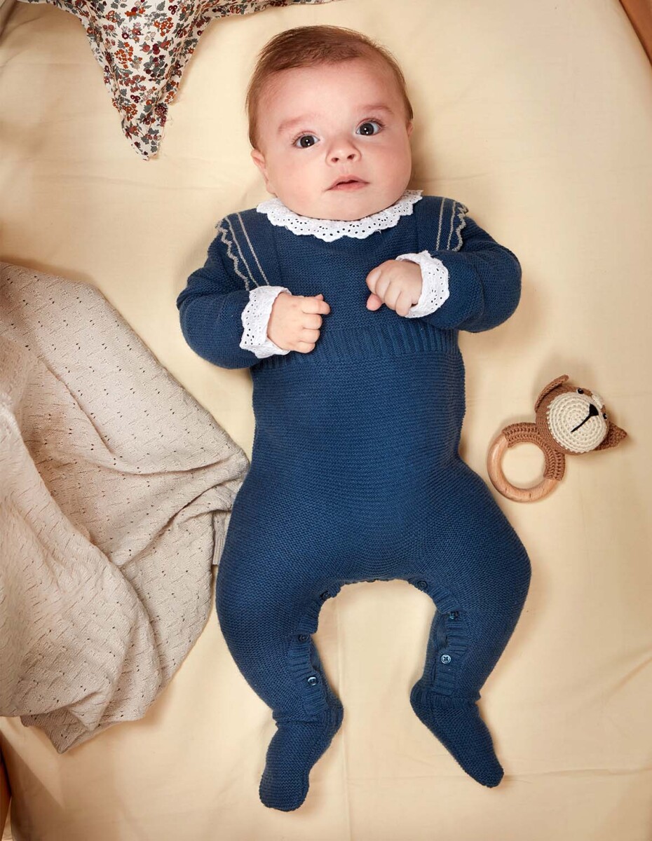 Pelele Punto Bobo - Azul Medio Oscuro 