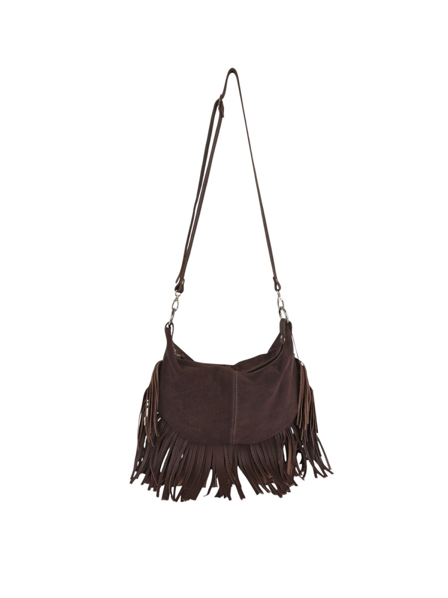Morral con flecos - Marron 