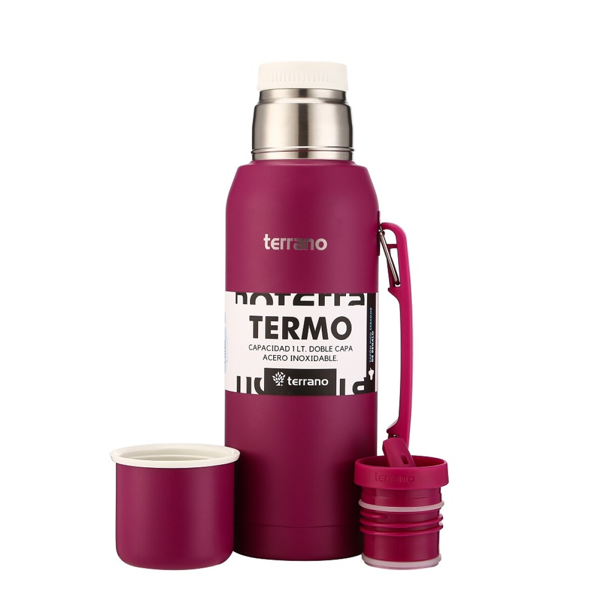 TERMO PREMIUM DE 1LT TERRANO CON MANIJA - PURPURA 
