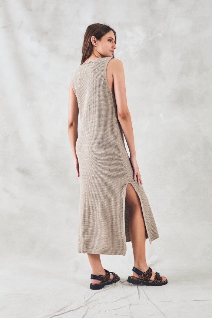 Vestido Halter Tejido Lurex Vizón