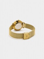 Reloj De Malla Metálica De Acero Inoxidable dorado