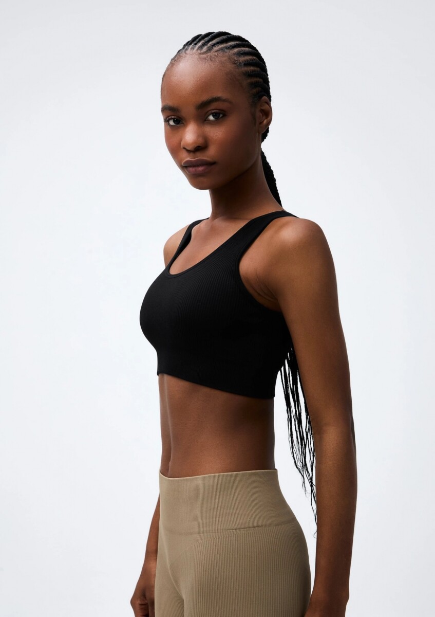 TOP DEPORTIVO SIN COSTURA - NEGRO 