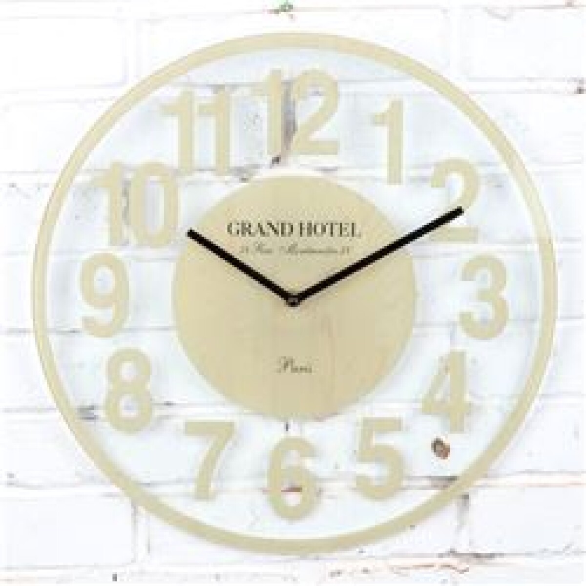 RELOJ DE PARED VIDRIO D40X3.5CM BEIGE 