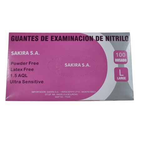 Guante de Nitrilo Rosa S