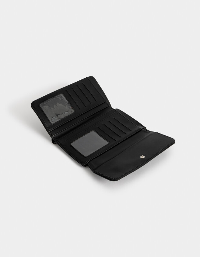 Ficheros Boho Billetera Fichero Bordada - Negro